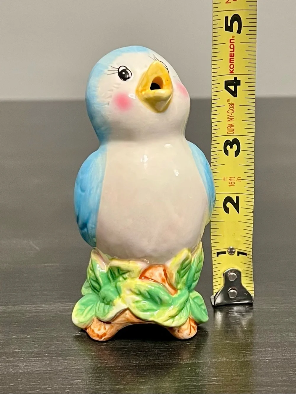 VTG Blue Song Bird Pie Bird/Vent/Funnel 5” Kitschy Adorable Retro